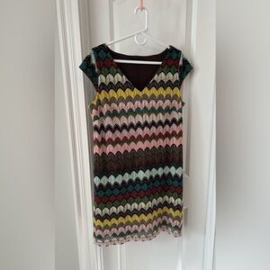 Tiana B. Colorful Chevron Mini Dress
